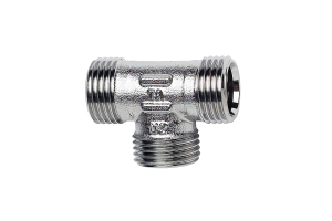 TA komp T-stykke 1/2". uden omløber. forkromet fpl