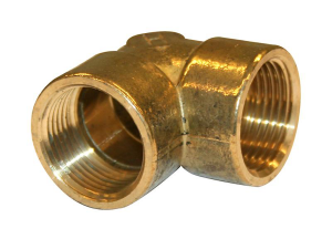 Vinkel 1", muffe/muffe. messing