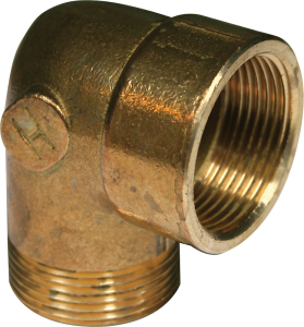Vinkel 1", muffe/nippel. messing