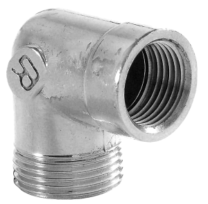 Vinkel 1/2", muffe/nippel. forkromet messing