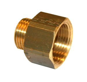 Spidsmuffe 1.1/2" - 3/4". messing