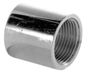 Muffe 1/2". forkromet messing