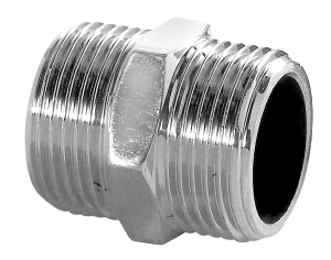 Brystnippel 3/4". forkromet messing