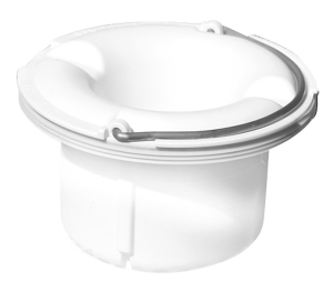 Purus tyr vandlås 125mm, selvrensende. hvid peh-plast til indbygning.