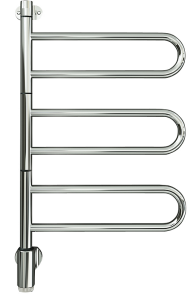 Kriss flex U 3 elektrisk håndklædevarmer 450 x 757 mm. med 3 svingbare arme, timer & app, 41Watt. krom