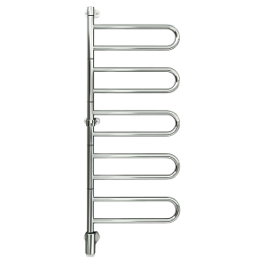 Kriss flex U elektrisk håndklædevarmer 1160x450 mm. med 5 arme, timer & app, 69Watt. krom