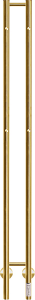 Kriss twin Håndklædetørrer 1480x130mm. blank messing/guld (pvd) rustfrit stål
