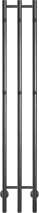 Kriss trio elektrisk håndklædetørrer 1480x230mm. matsortlakeret rustfrit stål