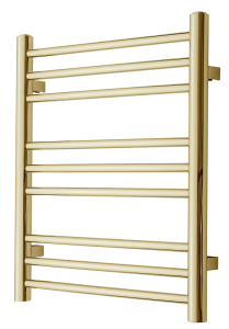 Tvs plus 9-500 guld håndklæderadiator 590x500mm vandbåren, CC 470 mm. guld pvd overfladebelægning