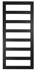 Kriss sigma Håndklædevarmer 1320x600mm til centralvarme med flade firkantede rør. matsort