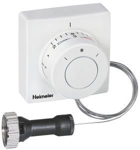 TA Heimeier termostat med fjernføler og betjening. 0-27gr. 2 mtr. kapilarrør