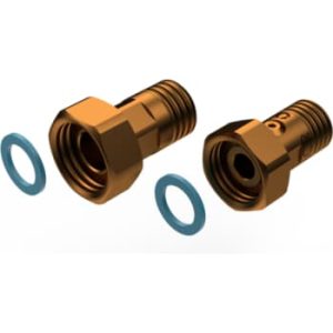 3/4"x1/2" inst.sæt t/vandmåler m/kontraventil - rødgods