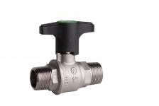 Pett. kuglehane Højt T-greb nippel/nippel 3/4"