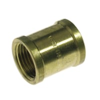 Muffe, 3/4" messing, lige mål, muffe/muffe, afzinkningsbestandig, PN 16 bar, 185C