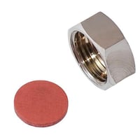 Slutmuffe messing, 1/2", forkromet - isiflo