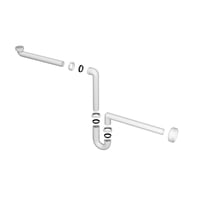 Sanibell pladsbesparende møbelvandlås, 1 1/4" x 32 mm, hvid PVC